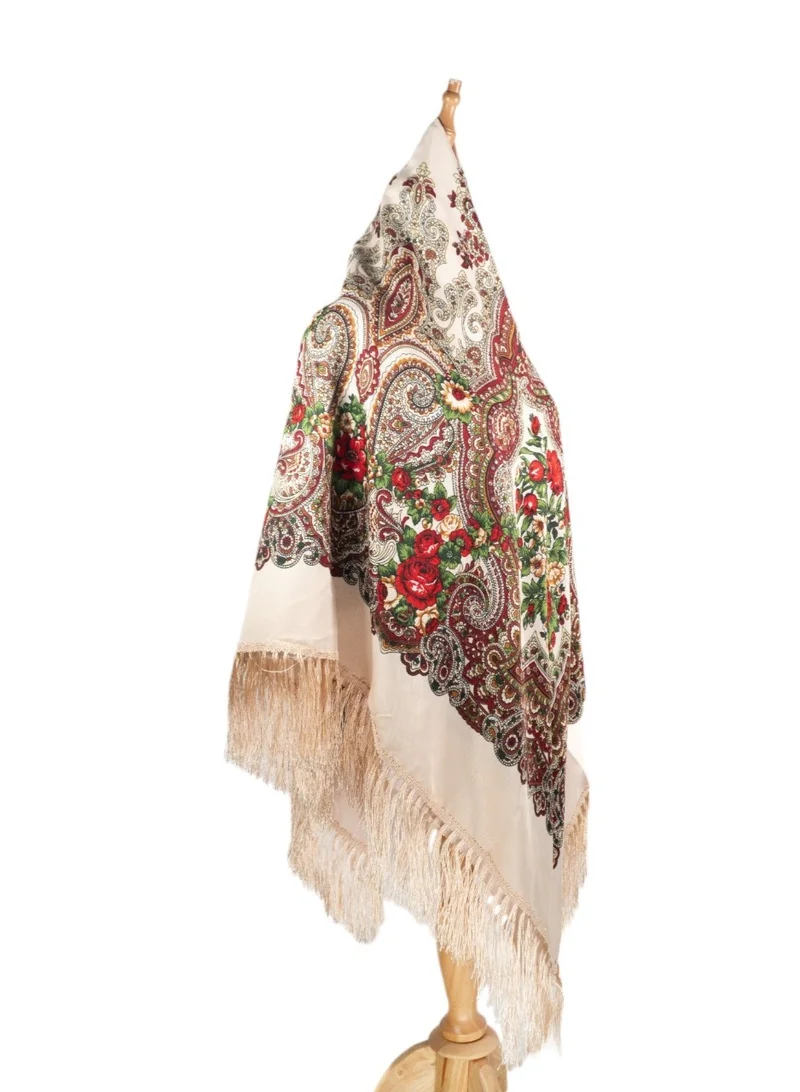 Bidani Imperial Midnight Garden Shawl – Beige Heritage Edition